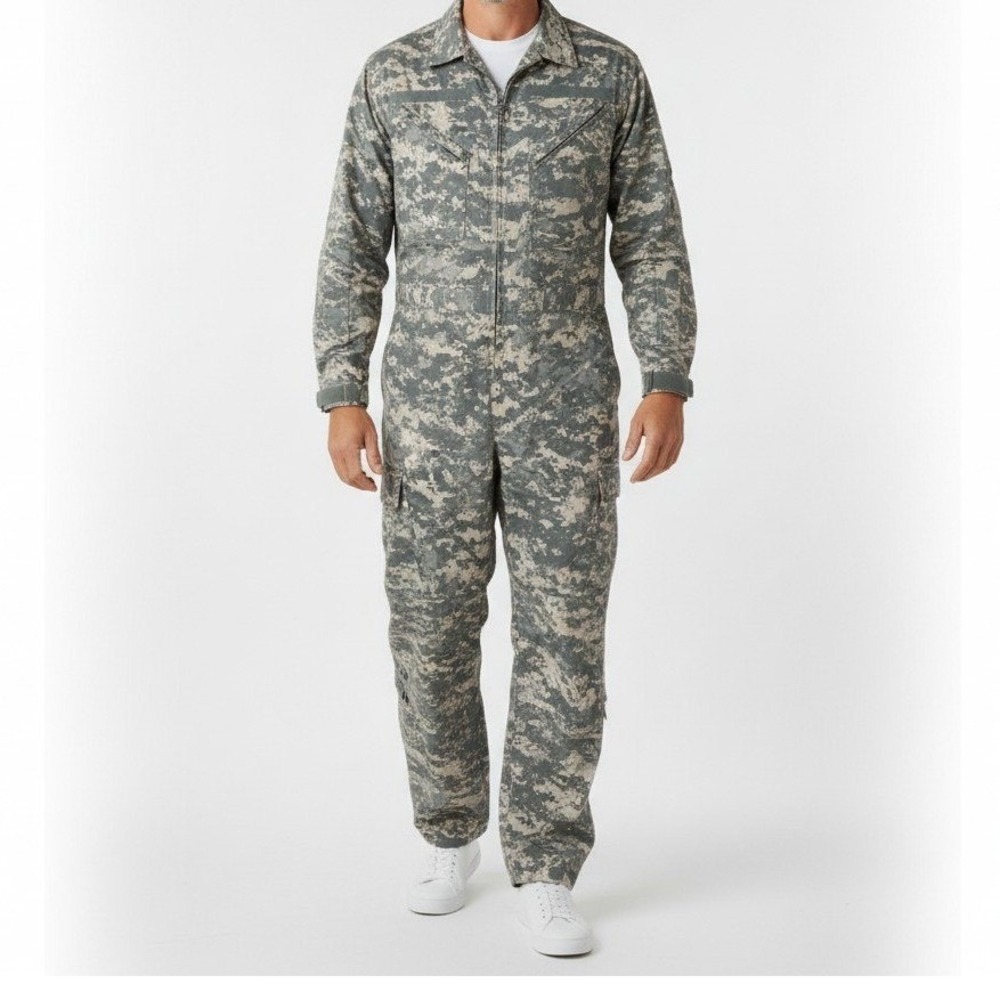 New Carter Enterprises Men Coveralls Large Green Camo Mechanics UCP Tactical